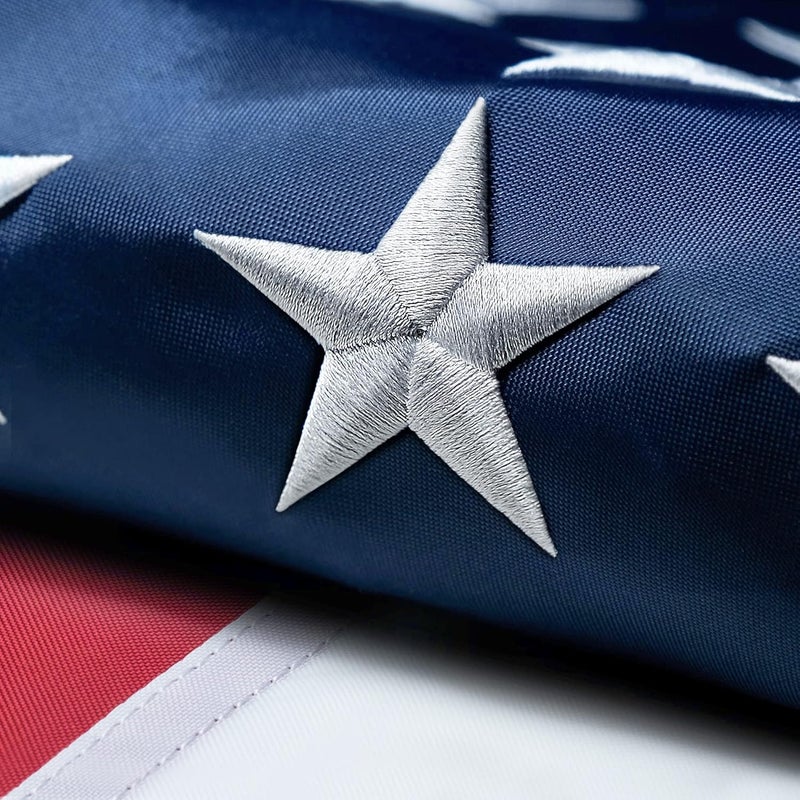 MVPRING American Flag 4x6 FT Outdoor, Heavy Duty High Wind US Flag, Embroidered Stars, Sewn Stripes, Brass Grommets, Indestructible Tough Double Sided United States Flag Suitable for Outside Use - Image 1